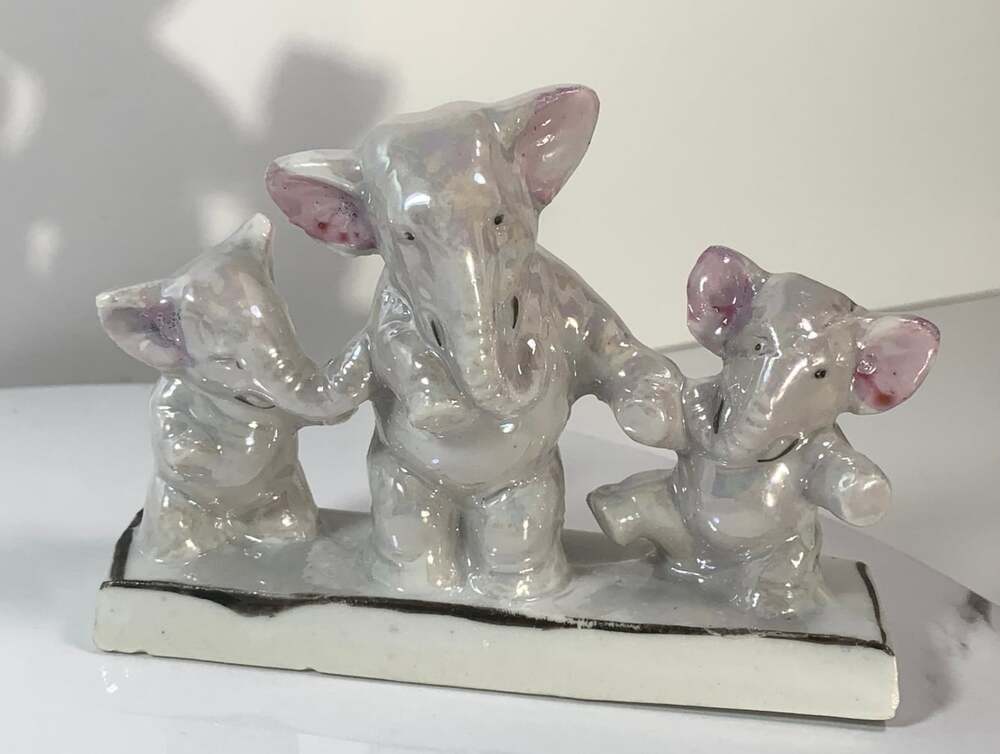 Elephant Family Porcelain Japan figurine